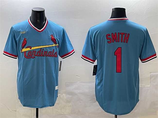 Mens St. Louis Cardinals #1 Ozzie Smith Blue Stitched Jersey